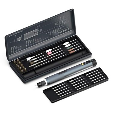 iFu Mini Cordless Rotary Tool Kit with 30 Accessories 150mNm High Torque Stepless Speed for Engraving Polishing Drilling Carving on Wood Glass Eggshell Crafts Gift for Men