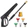 coyardor Pressure Washer Gun with Extension Wand 5 Spray Nozzle Tips M2214mm M2215mm Fitting Replacement for Ryobi Karcher Powerstroke Greenworks Husky Raptor Blast Electric Power Washer