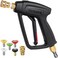 YAMATIC Short Pressure Washer Gun with Swivel Brass 38 Quick Connector Power Washer Handle with Easy Pull Trigger Replacement for Ryobi Simpson Craftsman DeWalt 4000 PSI