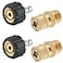 Raincovo Pressure Washer Quick Connect Fittings M22 14mm to 14 Inch Quick Connect Pressure Washer Adapter Set 4 Pieces
