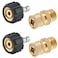 Raincovo Pressure Washer Quick Connect Fittings M22 14mm to 14 Inch Quick Connect Pressure Washer Adapter Set 4 Pieces