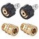Raincovo Pressure Washer Quick Connect Fittings M22 14mm to 38 Inch Hose Adapter 4 Pieces
