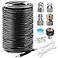West Bay 200FT Sewer Jetter Kit for Pressure Washer 5800PSI Drain Cleaner Hose 14 Inch NPT Corner Rotating and Button Nose Sewer Jetting Nozzle Waterproof Tape Pearl Corsage Pin with 2Pcs Spanner