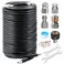 West Bay 200FT Sewer Jetter Kit for Pressure Washer 5800PSI Drain Cleaner Hose 14 Inch NPT Corner Rotating and Button Nose Sewer Jetting Nozzle Waterproof Tape Pearl Corsage Pin with 2Pcs Spanner