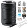 West Bay 200FT Sewer Jetter Kit for Pressure Washer 5800PSI Drain Cleaner Hose 14 Inch NPT Corner Rotating and Button Nose Sewer Jetting Nozzle Waterproof Tape Pearl Corsage Pin with 2Pcs Spanner