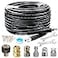 West Bay 70FT Sewer Jetter Kit for Pressure Washer 5800PSI Drain Cleaner Hose 14 Inch NPT Corner Rotating and Button Nose Sewer Jetting Nozzle Waterproof Tape Pearl Corsage Pin with 2Pcs Spanner