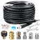 West Bay 70FT Sewer Jetter Kit for Pressure Washer 5800PSI Drain Cleaner Hose 14 Inch NPT Corner Rotating and Button Nose Sewer Jetting Nozzle Waterproof Tape Pearl Corsage Pin with 2Pcs Spanner