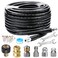 West Bay 70FT Sewer Jetter Kit for Pressure Washer 5800PSI Drain Cleaner Hose 14 Inch NPT Corner Rotating and Button Nose Sewer Jetting Nozzle Waterproof Tape Pearl Corsage Pin with 2Pcs Spanner