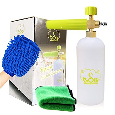 ESP EXTRA-SENSORY PERCEPTION ESP Foam Cannon Snow Foam Lance Pressure Power Jet Washer Quick Release Adjustable Nozzle with 1 Liter Bottle Washing Mitts 1 Towel