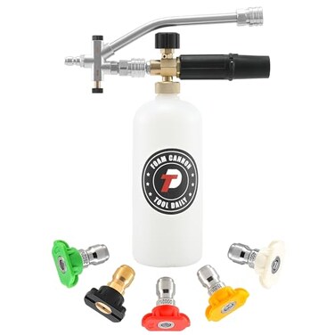 Tool Daily Foam Cannon with Dual Connector Accessory 14 Inch Quick Connector 5 Pressure Washer Nozzle Tips 1 Liter