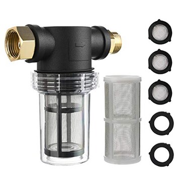 M MINGLE Garden Hose Filter for Pressure Washer inlet Water Inline Filter for Sediment 40 Mesh Screen Extra 100 Mesh