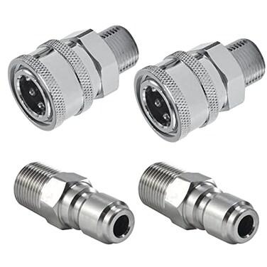 Raincovo Pressure Washer Quick Connect 38 Inch Pressure Washer Fittings Adapter Set Male Thread 4 Pieces