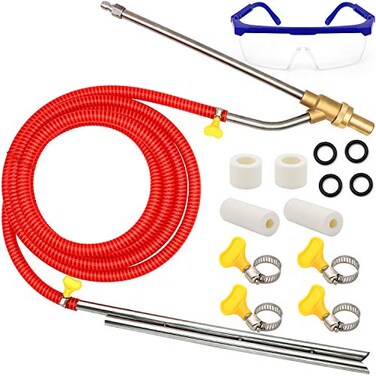 AngelaAlex Pressure Washer Sandblasting Kit 5000 PSI Wet Sandblaster Attachment Power Washer Sandblasting with Replacement Ceramics Nozzle 14 Inch Quick Disconnect Sandblasting Kit