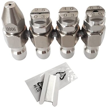 HuangTian 25 GPM Pressure Washer Nozzle 030Jrod Tip Water Cleaning Soft Wash NozzleJ Rod 4 Way Washing Tip Holder14 Quick Connect 0 25 40 65
