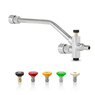 BESHED Dual Connector Pressure Washer Wand for Foam Cannon DualConnector Lance with 5 Pressure Washer Nozzle Tips 4000 PSI