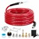 SEPLY Sewer Jetter Kit for Pressure Washer 50FT 5800 PSI Drain Cleaner Hose with 14 NPT Corner Rotating and Button Hose Sewer Jetting Nozzle Waterproof Tape Pearl Corsage Pin Spanner Glove