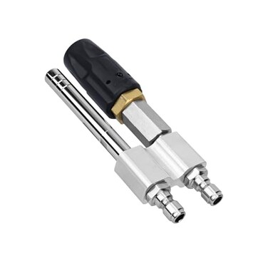 Gosknor M5 Twist Nozzle 37 GPM for Pressure Washer 2in1 Adjustable Long Range Shooter Tip Downstream Soft Wash Injector with 14in NPT Quick Connect Spray Power Washer Accessories for Washing Roof Gard