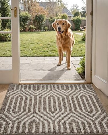DEXI Front Door Mats for Entryway 2x3 Non Slip Washable LowProfile Entry Doormat Absorbent Resist Dirt Inside Floor Entrance Mat Patio Brown
