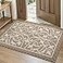 DEXI Front Door Mat Indoor Entryway Inside Welcome Entrance Doormat Low Profile Thin Non Slip Washable Entry Mats for House Floor Dirt Trapper 32x48 Brown
