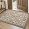 DEXI Front Door Mat Indoor Entryway Inside Welcome Entrance Doormat Low Profile Thin Non Slip Washable Entry Mats for House Floor Dirt Trapper 32x48 Brown