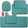 Elvoki 5Piece Bathroom Rug Set Memory Foam Bath Mats NonSlip UltraSoft Water Absorbent Machine Washable Bathroom Rugs Aqua Teal