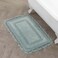 Laura Ashley Absorbent Bath Mat Reversible Crochet Soft and Plush Bathroom Mat 100 Cotton 21x34 Bath Rug Aqua Blue