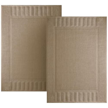 White Classic Luxury Bath Mat Floor Towel Set Absorbent Cotton Hotel Spa ShowerBathtub Mats Not a Bathroom Rug 22x34 2 Pack Taupe