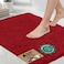 GORILLA GRIP Bath Rug Mat Thick Soft Absorbent Chenille Quick Dry Microfiber Mats Rubber Backing Washable Shower Floor Rugs US Designed Bathroom Bathmat Home Decor Accessories 24x17 Red