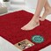 GORILLA GRIP Bath Rug Mat Thick Soft Absorbent Chenille Quick Dry Microfiber Mats Rubber Backing Washable Shower Floor Rugs US Designed Bathroom Bathmat Home Decor Accessories 24x17 Red