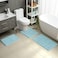 HOMEIDEAS 3 Pieces Bathroom Rugs Ultra Soft Non Slip Absorbent Chenille Toilet Bath Mat Set Light Blue