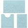 HOMEIDEAS 3 Pieces Bathroom Rugs Ultra Soft Non Slip Absorbent Chenille Toilet Bath Mat Set Light Blue
