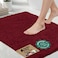 GORILLA GRIP Bath Rug Mat 30x20 Thick Soft Absorbent Chenille Quick Dry Microfiber Mats Rubber Backing Washable Shower Floor Rugs US Designed Bathroom Bathmat Home Decor Accessories Burgundy