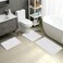 HOMEIDEAS 3 Pieces Bathroom Rugs Ultra Soft Non Slip Absorbent Chenille Toilet Bath Mat Set White