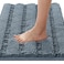 H.VERSAILTEX HVERSAILTEX Bath Rug Non Slip Chenille Striped 17 x 24 Absorbent Soft Shaggy Washable Dry Fast Bath Mat Stone Blue