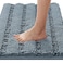 H.VERSAILTEX HVERSAILTEX Bath Rug Non Slip Chenille Striped 17 x 24 Absorbent Soft Shaggy Washable Dry Fast Bath Mat Stone Blue