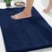 Yimobra Bathroom Rug Mat 24 x 17 Non Slip and Super Absorbent Bath MatMachine Washable Quick DryUltra Plush Chenille Shower Rugs for Bathroom Floor Sink Tub and Shower OutsideNavy Blue