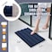 Yimobra Bathroom Rug Mat 24 x 17 Non Slip and Super Absorbent Bath MatMachine Washable Quick DryUltra Plush Chenille Shower Rugs for Bathroom Floor Sink Tub and Shower OutsideNavy Blue