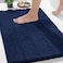Yimobra Bathroom Rug Mat 24 x 17 Non Slip and Super Absorbent Bath MatMachine Washable Quick DryUltra Plush Chenille Shower Rugs for Bathroom Floor Sink Tub and Shower OutsideNavy Blue