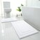 HOMEIDEAS Bathroom Rugs Sets 2 Piece Super Soft and Absorbent Non Slip Microfiber Machine Washable Bath Mat Set 20 x 32 16 x 24 White