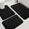 YIHOUSE Memory Foam Black Bathroom Rug Sets 3 Piece Ultra Absorbent Bath Mat for Bathroom NonSlip Machine Washable Dry Quickly 3 Piece Bathroom Mat Set Black