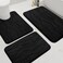 YIHOUSE Memory Foam Black Bathroom Rug Sets 3 Piece Ultra Absorbent Bath Mat for Bathroom NonSlip Machine Washable Dry Quickly 3 Piece Bathroom Mat Set Black