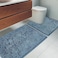 AINAHYVA Bathroom Rugs Chenille Bath mat 2 Piece Set Super Absorbent Strong PVC Non Slip Backing Bath mats for Bathroom Plush Shaggy Thick Machine Washable Bathtub Toilet Medium Blue