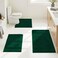HOMEIDEAS 3 Pieces Bathroom Rugs Ultra Soft Non Slip Absorbent Chenille Toilet Bath Mat Set Dark Green
