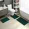 HOMEIDEAS 3 Pieces Bathroom Rugs Ultra Soft Non Slip Absorbent Chenille Toilet Bath Mat Set Dark Green
