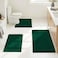 HOMEIDEAS 3 Pieces Bathroom Rugs Ultra Soft Non Slip Absorbent Chenille Toilet Bath Mat Set Dark Green