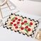 ORTIGIA Cute Checkered Bathroom Rug Red Cherry Bath Mat Soft Microfiber Non Slip Washable Absorbent Rugs for Laundry Sink Floor Decor 20x32 inch