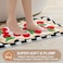 ORTIGIA Cute Checkered Bathroom Rug Red Cherry Bath Mat Soft Microfiber Non Slip Washable Absorbent Rugs for Laundry Sink Floor Decor 20x32 inch