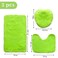 Eanpet Green Bathroom Rugs Sets 3Piece Bath Mat Solid Bath Rug Floor Mats Washable Shower Rug with UShaped Contour Rug Toilet Lid Cover