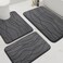 YIHOUSE Memory Foam Bathroom Rug Set 3 Pieces Dark Grey Ultra Soft Absorbent NonSlip Machine Washable