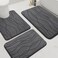 YIHOUSE Memory Foam Bathroom Rug Set 3 Pieces Dark Grey Ultra Soft Absorbent NonSlip Machine Washable